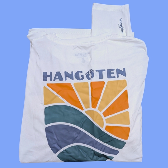 Hang Ten Men’s XL Rash guards Switchfoot Long Sleeve Sun Tee Shirt UPF 50+ NWT - Picture 2 of 11